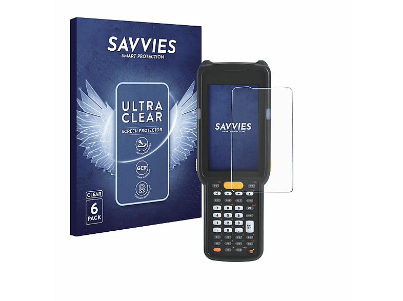 SAVVIES 6x klare Schutzfolie(für Zebra MC330L)