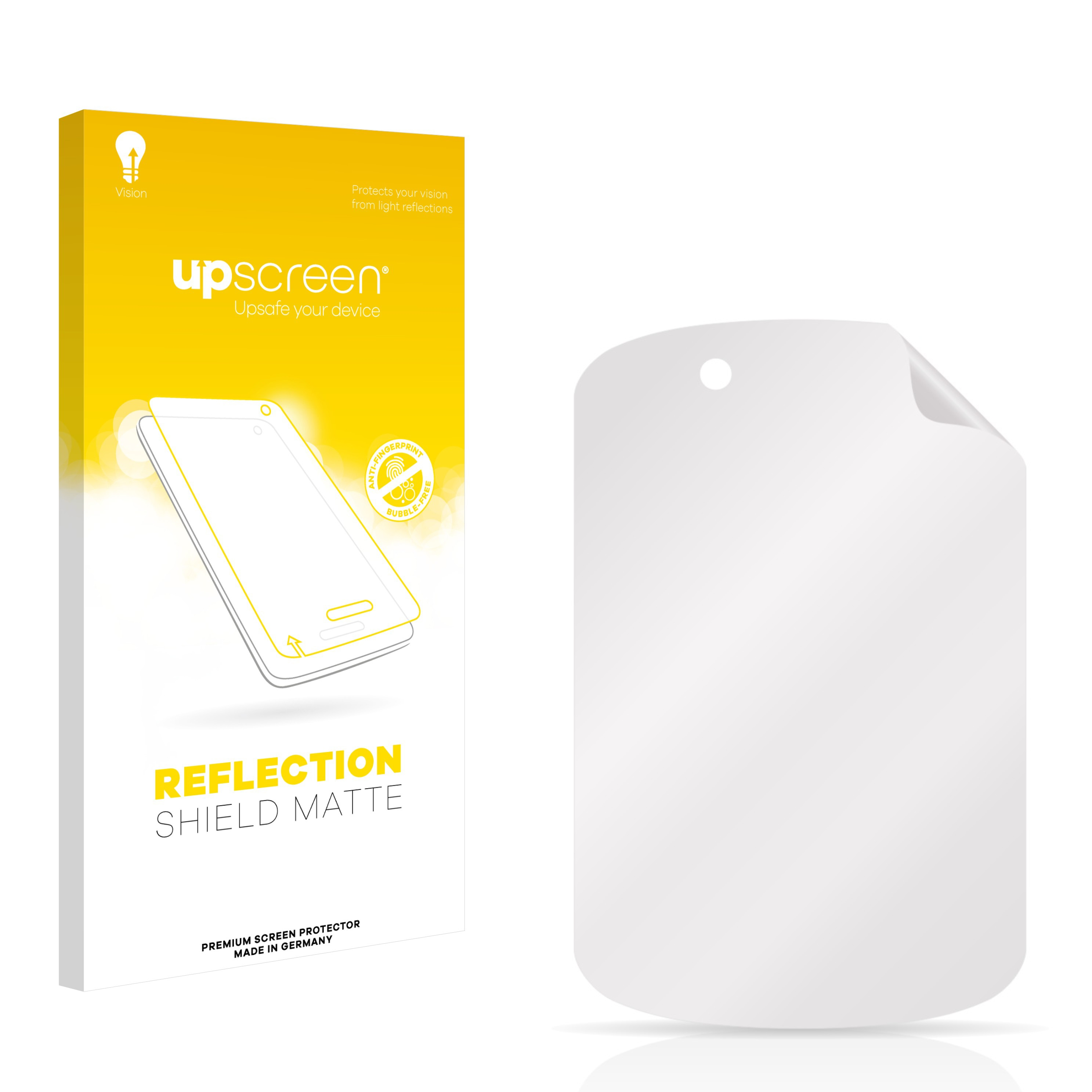 Eine Box mit Displayschutz und einer Displayschutzfolie. Auf der Box steht Reflection Shield Matte.