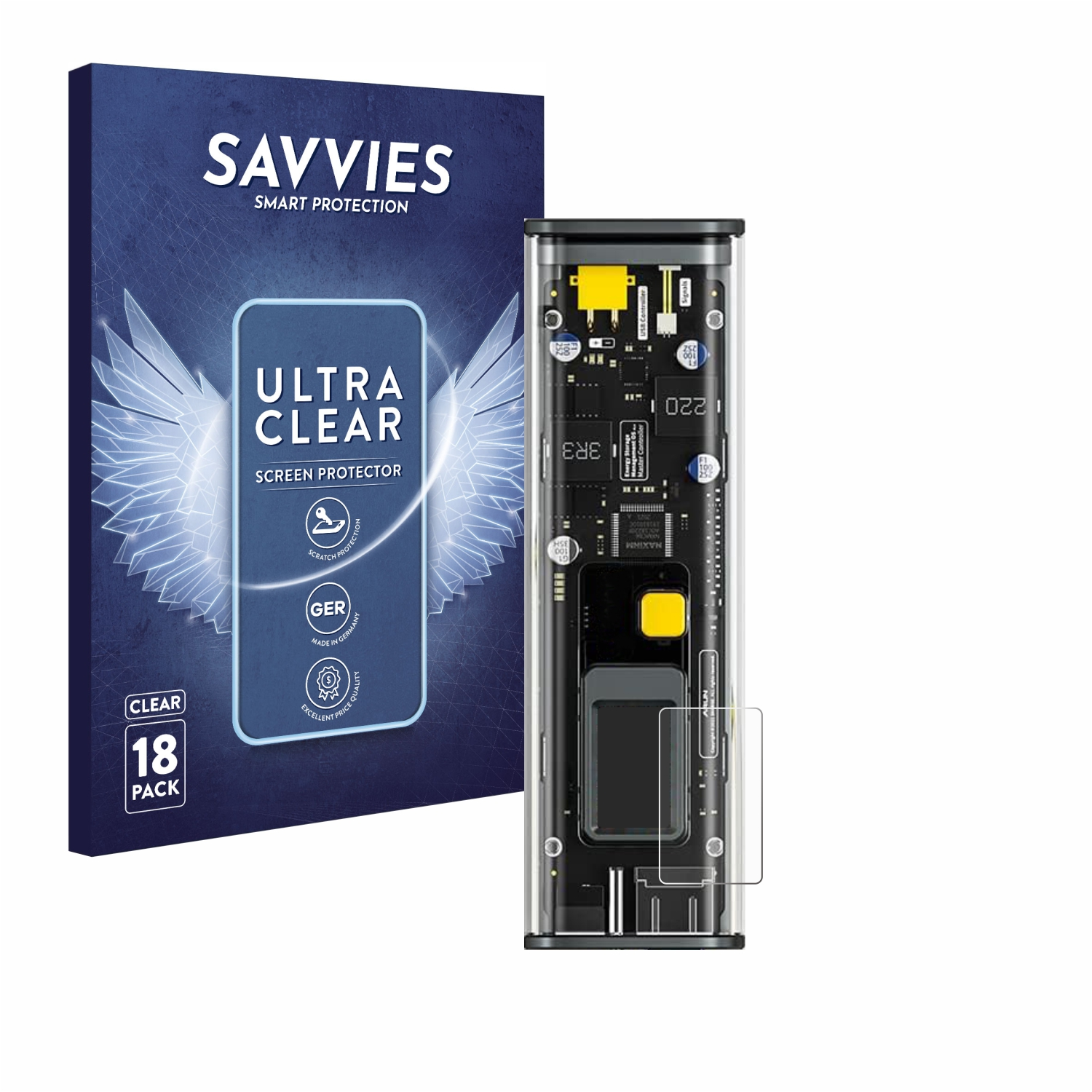 SAVVIES Storm2 100W Schutzfolie(für klare 18x Shargeek STM2-2)