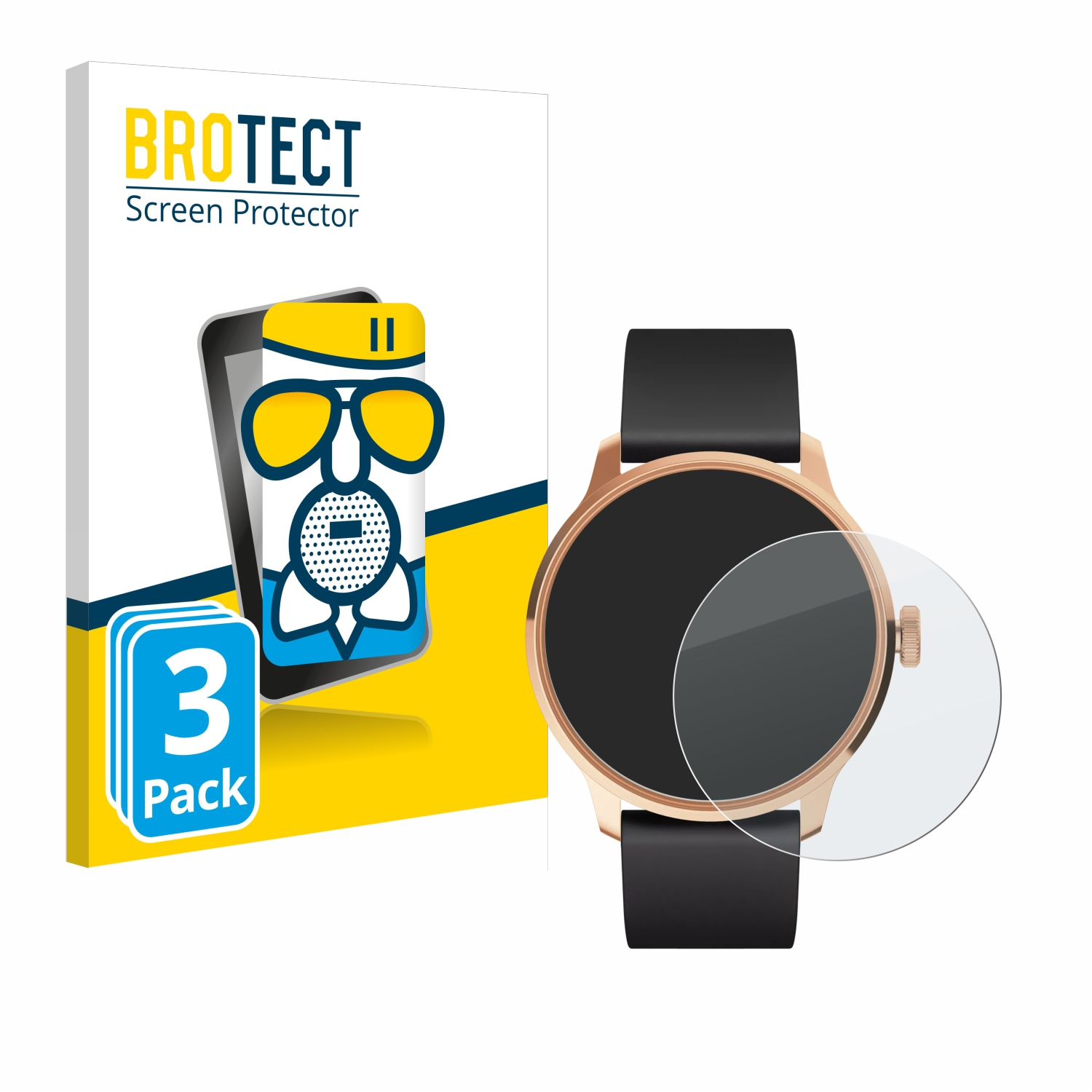 BROTECT 3x Airglass ScanWatch Light) matte Schutzfolie(für Withings