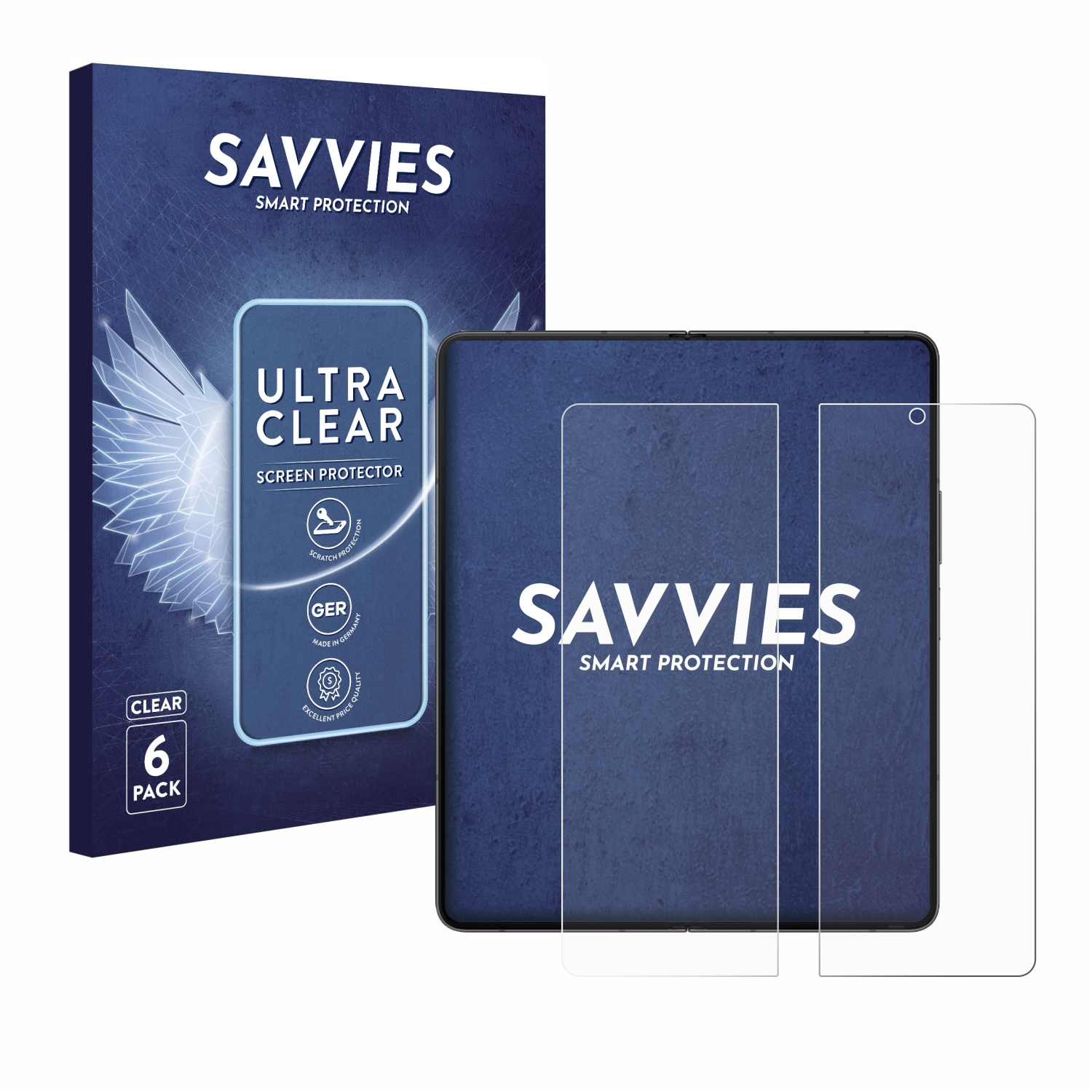 SAVVIES klare 5) Samsung Galaxy Z Fold Schutzfolie(für 6x