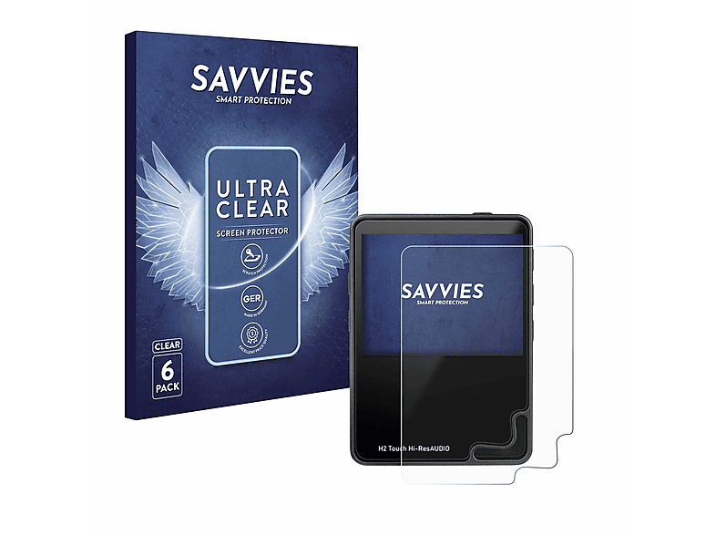 SAVVIES 6x klare Schutzfolie(für HifiWalker H2 touch)