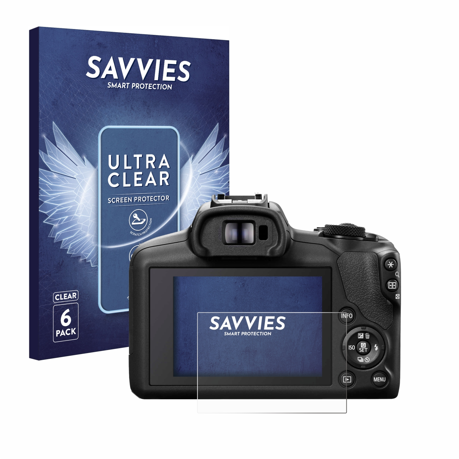 SAVVIES 6x R100) klare EOS Canon Schutzfolie(für