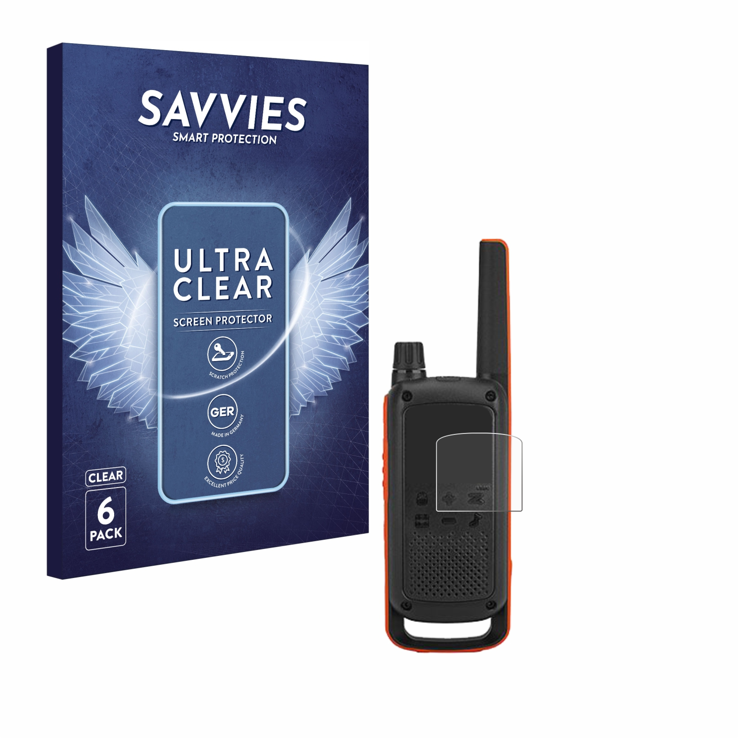SAVVIES 6x klare Motorola T82) Talkabout Schutzfolie(für