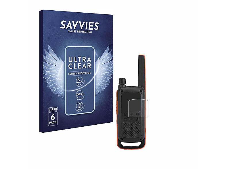 SAVVIES 6x klare Schutzfolie(für Motorola Talkabout T82)