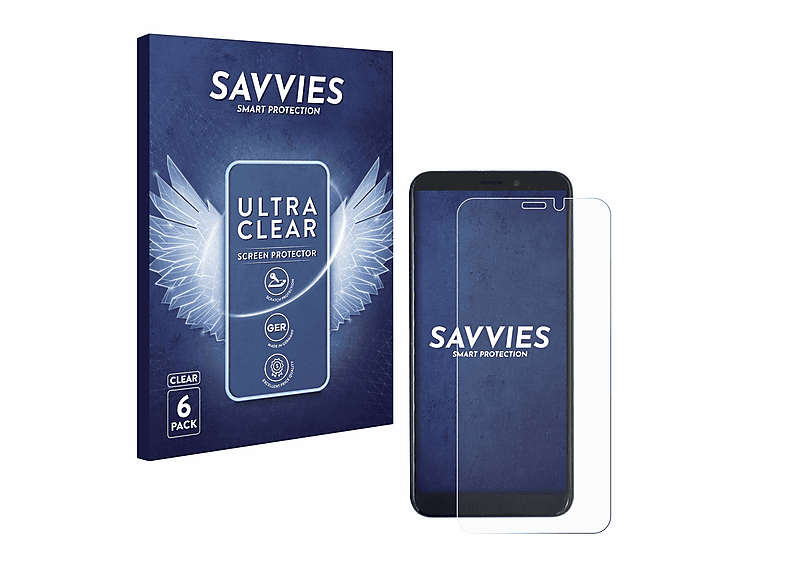 SAVVIES 6x klare Schutzfolie(für PINEPHONE Beta Edition)