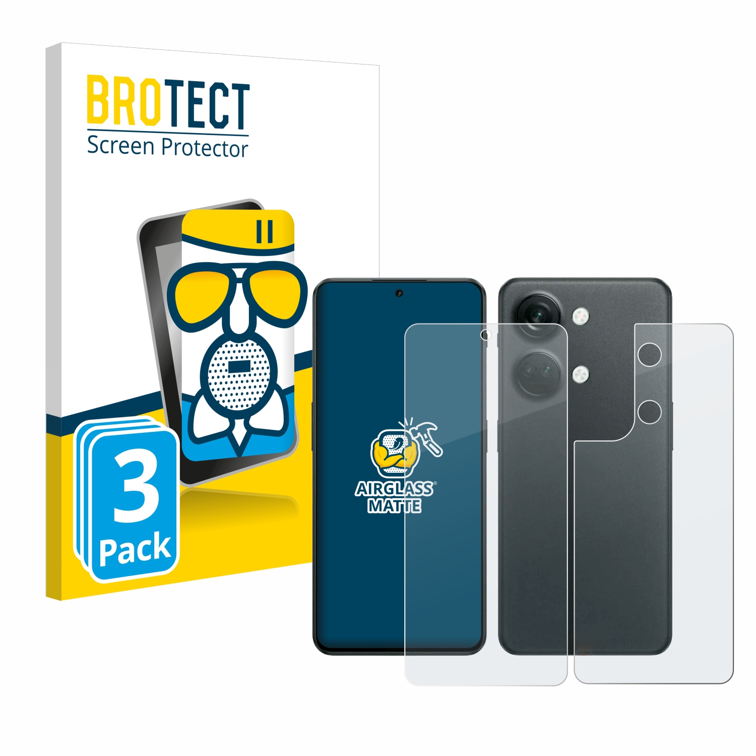 BROTECT 3x Airglass matte Nord 5G) OnePlus 3 Schutzfolie(für