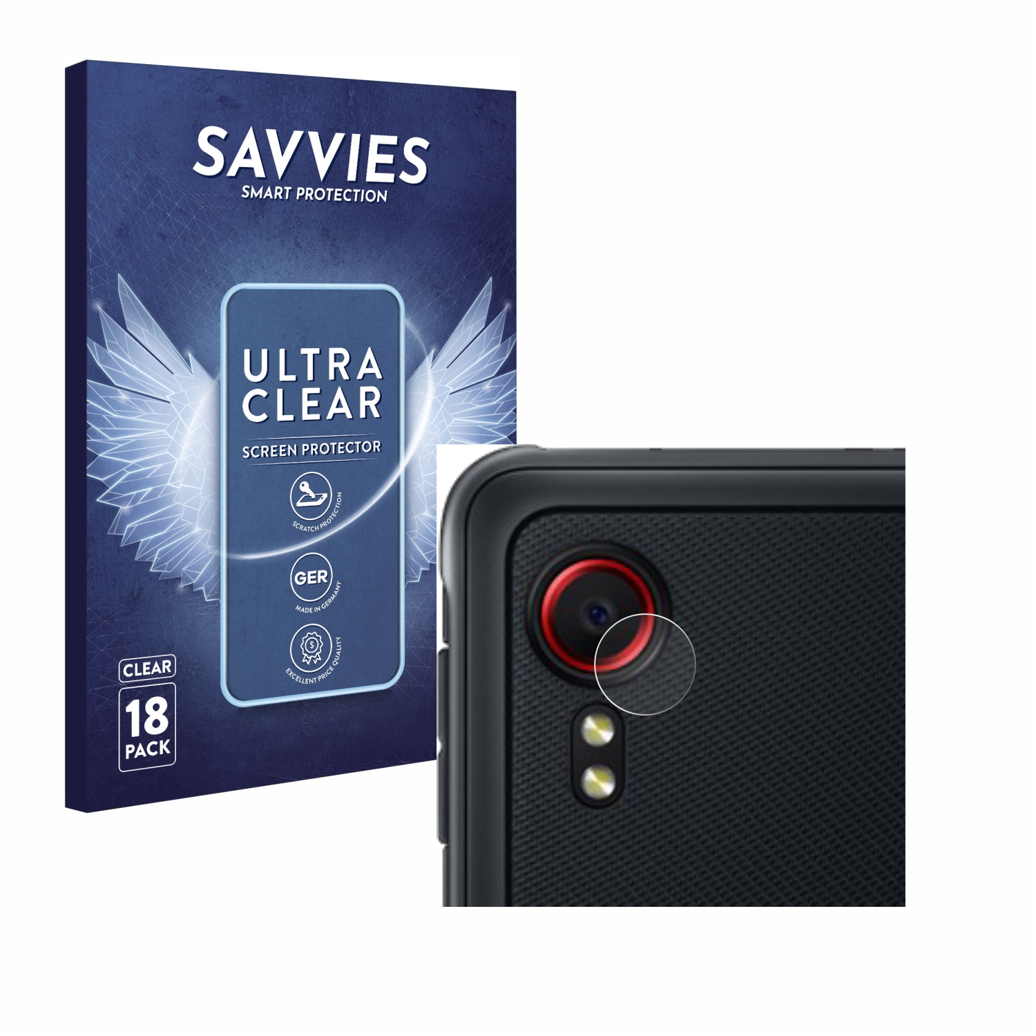 SAVVIES Galaxy Schutzfolie(für XCover klare Edition) Samsung Enterprise 18x 5