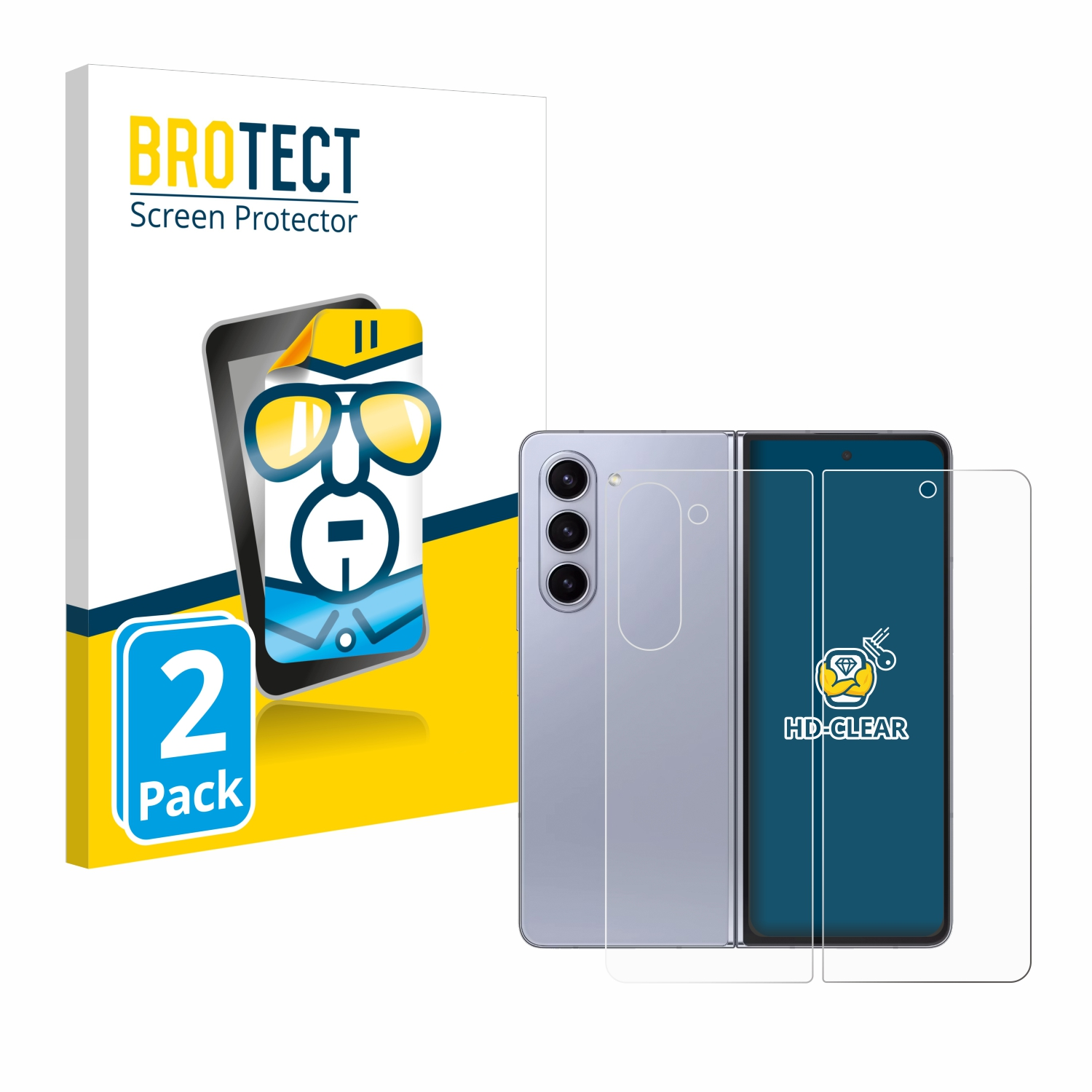 Schutzfolie(für 2x Galaxy Fold BROTECT klare Z Samsung 5)