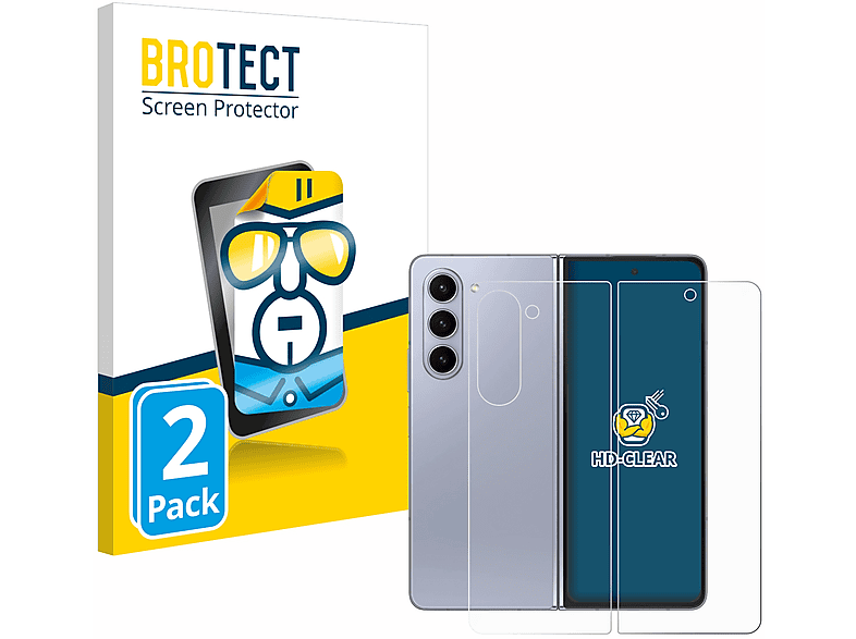 BROTECT 2x klare Schutzfolie(für Samsung Galaxy Z Fold 5)