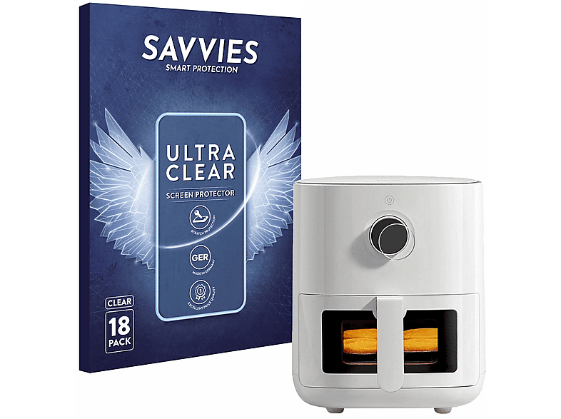 SAVVIES 18x klare Schutzfolie(für Xiaomi Mi Smart Airfryer MAF02)