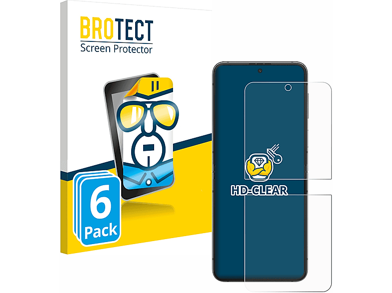 5) klare Flip Galaxy BROTECT Z 6x Schutzfolie(für Samsung