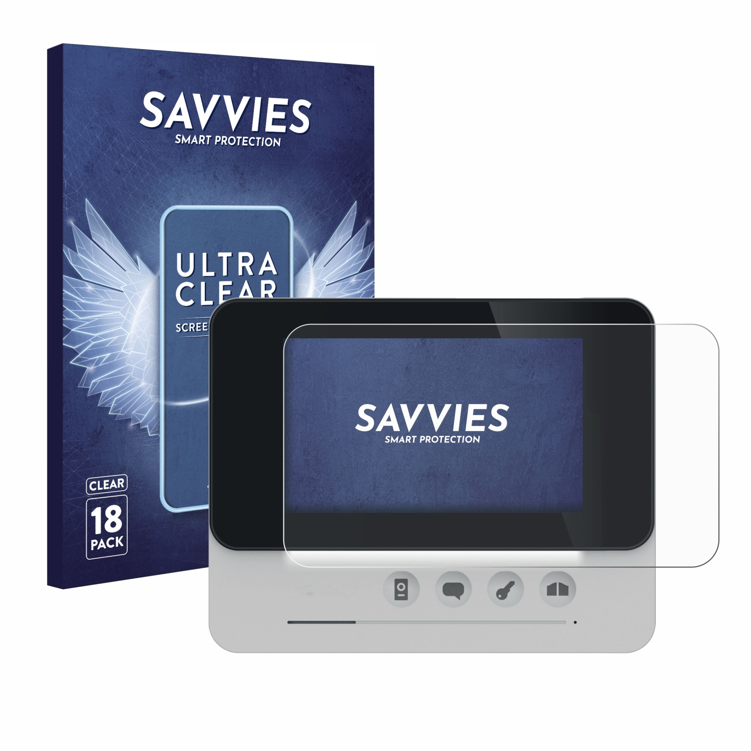 SAVVIES 18x klare Schutzfolie(für Philips WelcomeEye Compact)