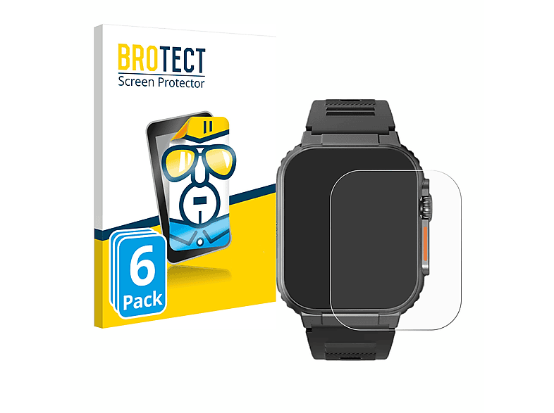 BROTECT 6x klare Schutzfolie(für Njord Gear The Indestructible Smartwatch Ultra)