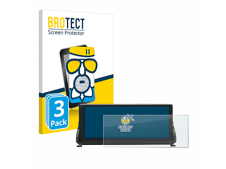 BROTECT 3x Airglass matte Schutzfolie(für BMW Z4 E89 2009-2016 Infotainment System 10.25\
