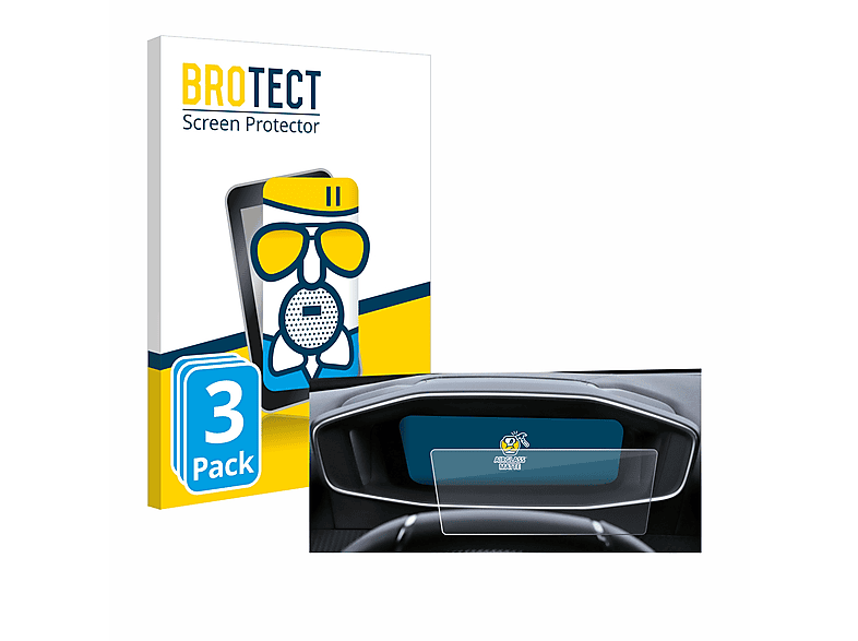 3x BROTECT Airglass 2022 Schutzfolie(für 2008 matte Peugeot Cockpit)