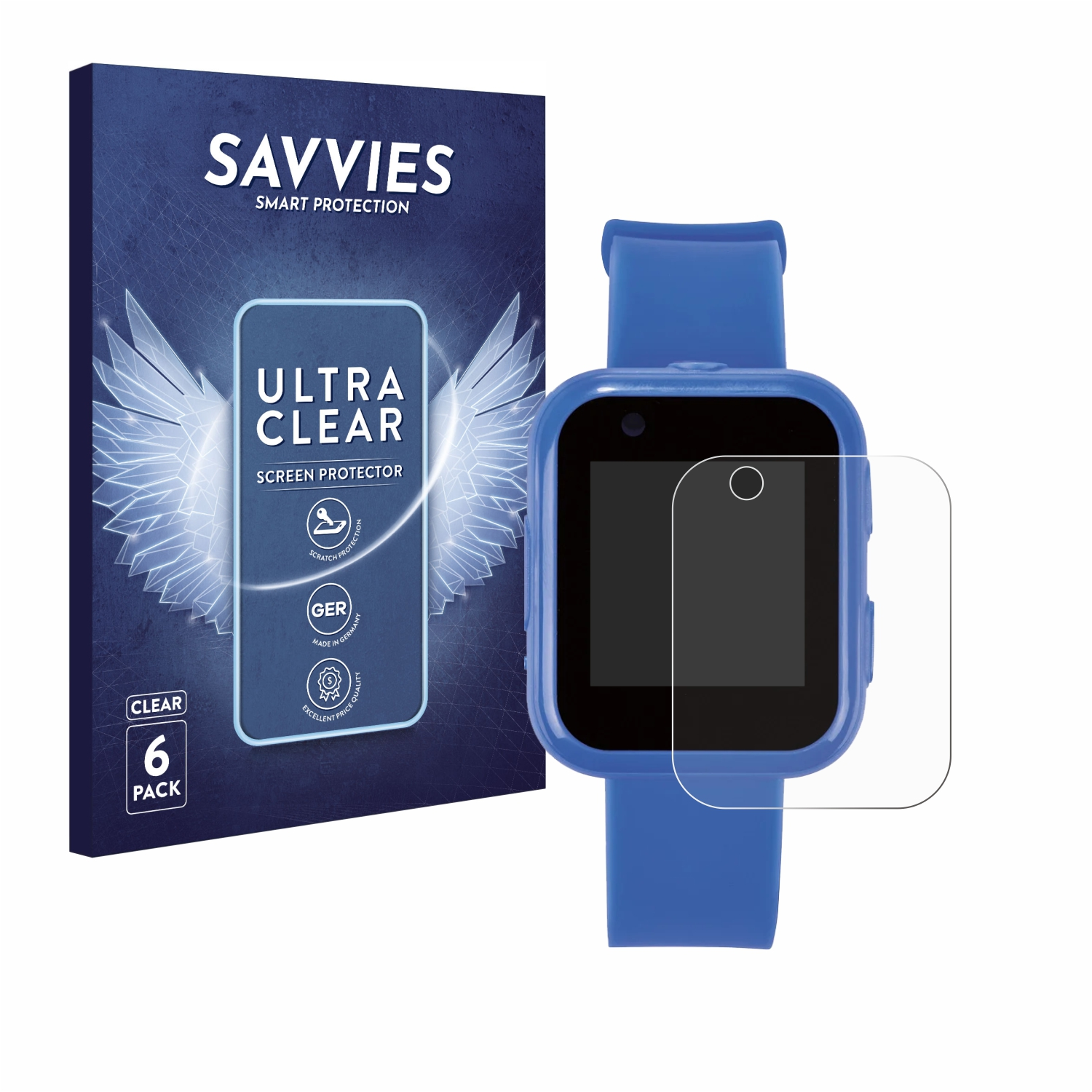 SAVVIES 6x klare Schutzfolie(für SilverCrest Smartwatch) Kinder