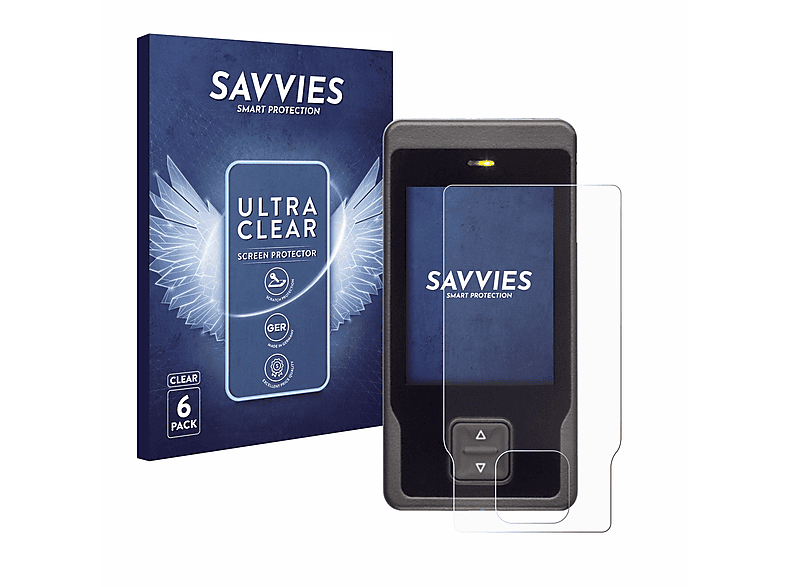 SAVVIES 6x klare Schutzfolie(für Medtronic Intellis Therapy Programmer)