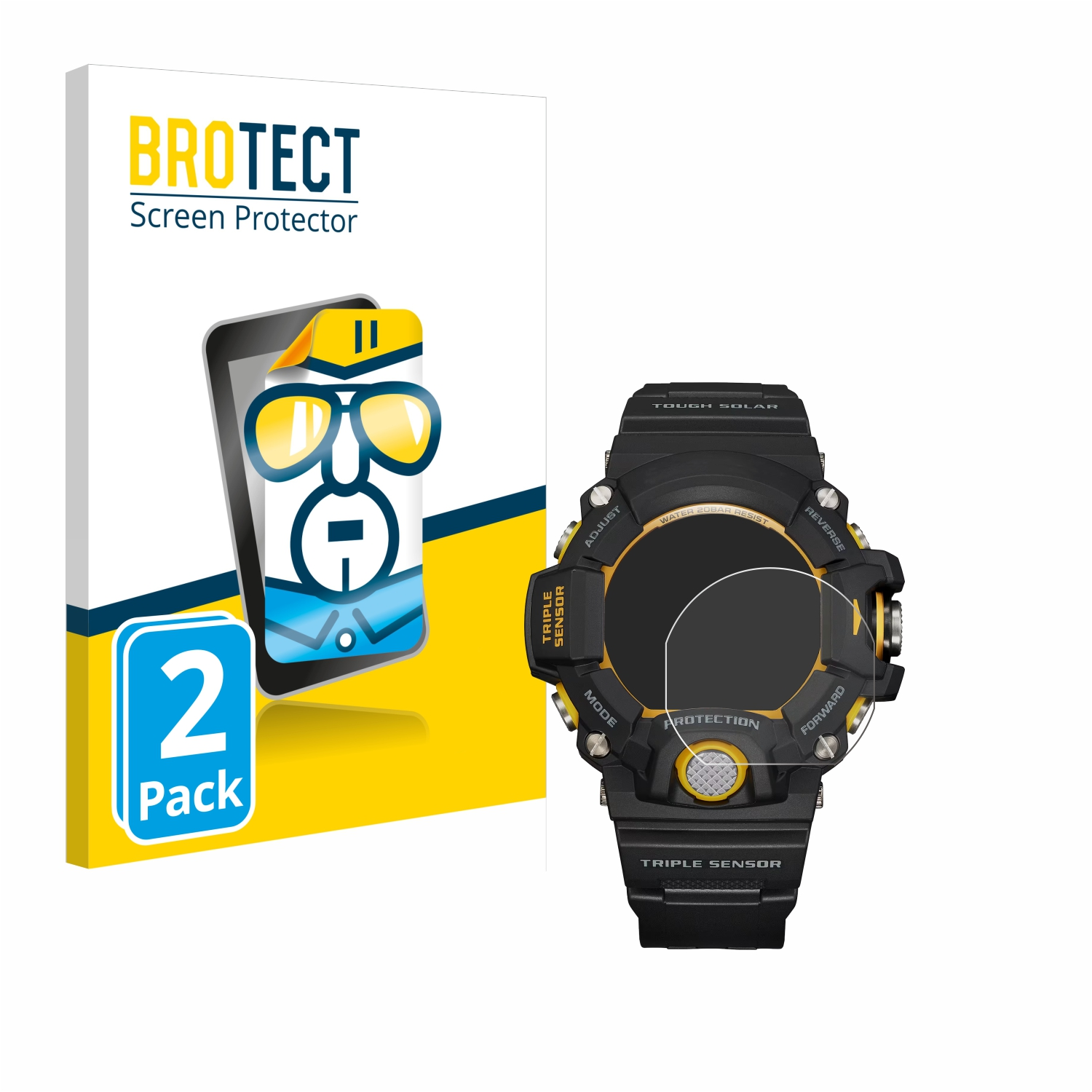 BROTECT 2x Casio GW-9400Y-1) Schutzfolie(für klare G-Shock
