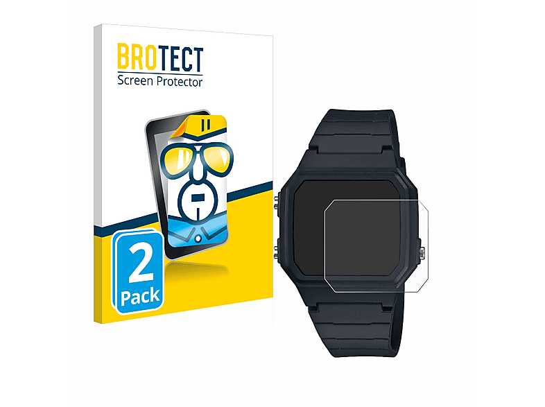 BROTECT 2x klare Schutzfolie(für Casio W-217H-1AVCF) | Smartwatch Schutzfolien & Gläser