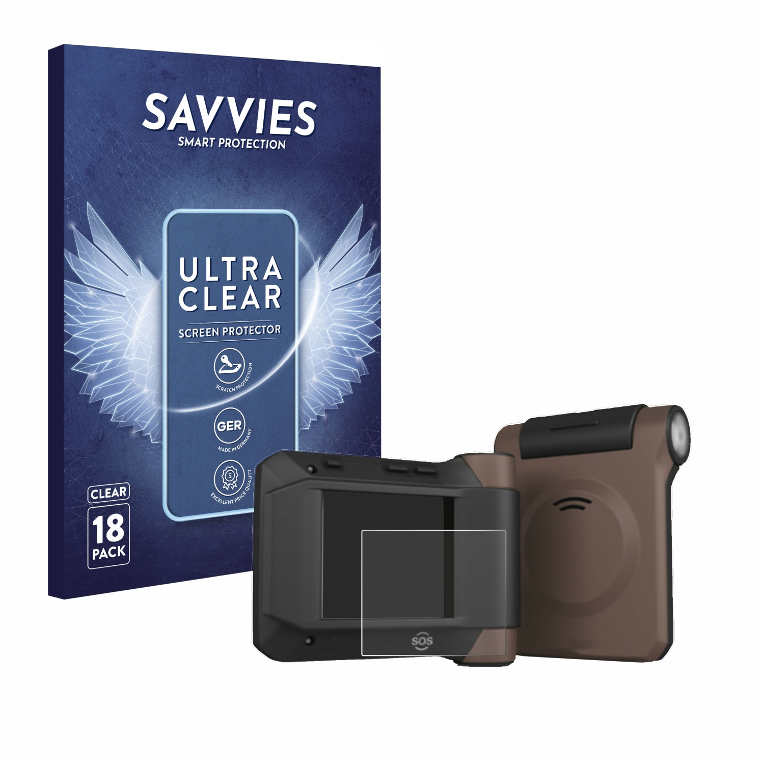 SAVVIES 18x klare Schutzfolie(für Swissphone s.Quad C35)