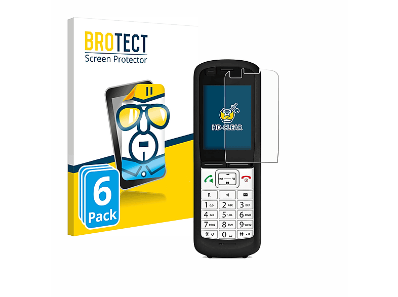 BROTECT 6x klare Schutzfolie(für Unify OpenScape DECT Phone R6)