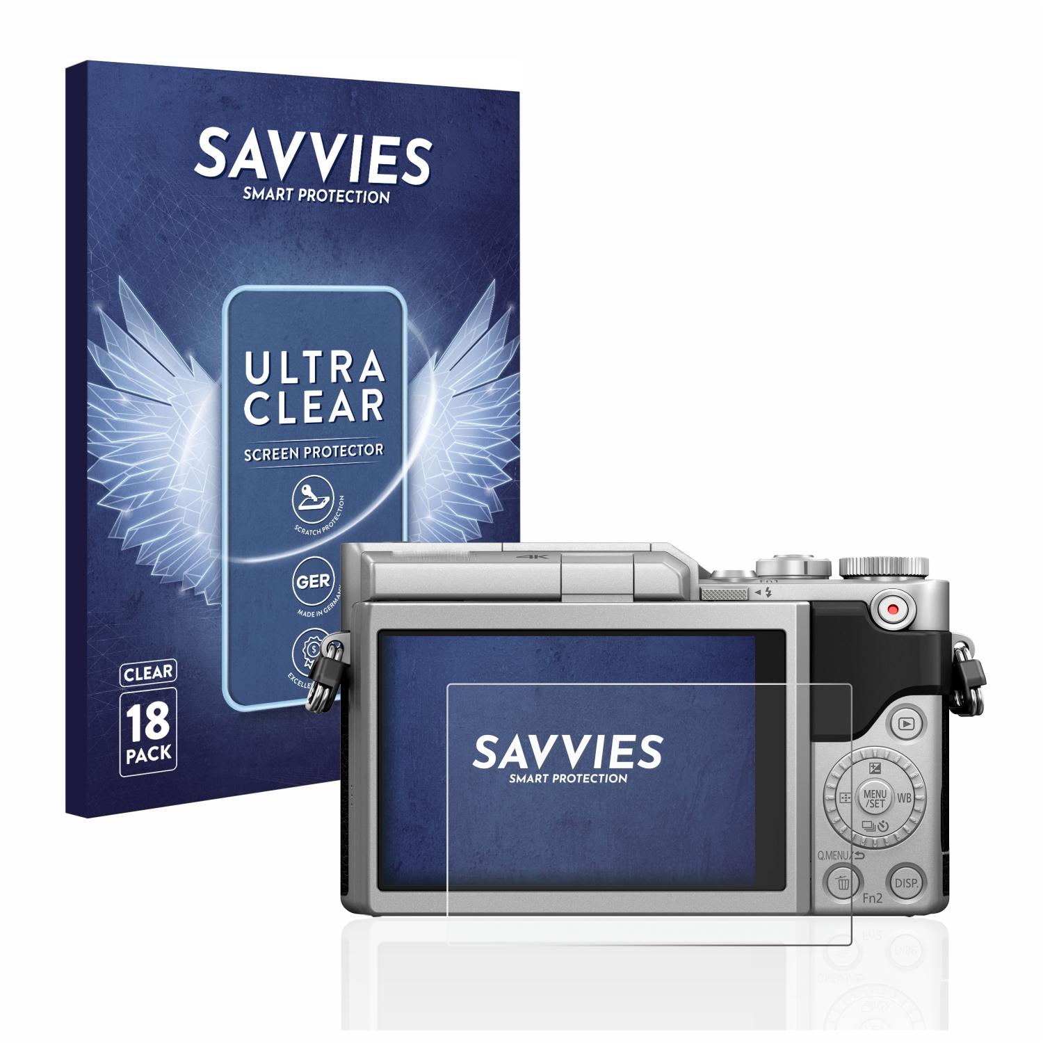 SAVVIES 18x klare Schutzfolie(für Panasonic Lumix DC-GX880K)