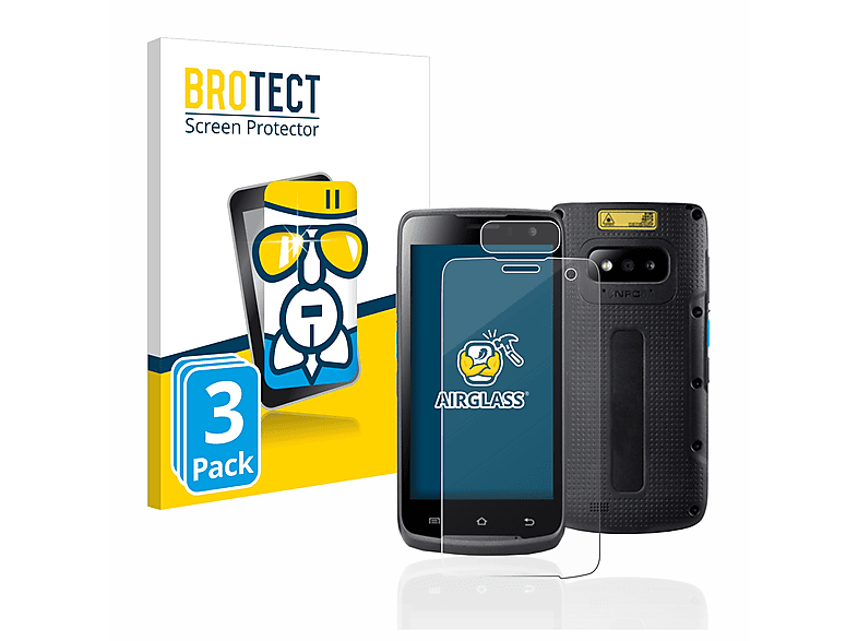 BROTECT 3x Airglass Plus) Unitech klare Schutzfolie(für EA500P
