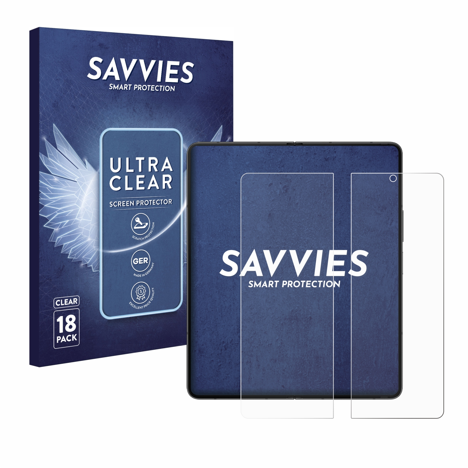 Fold Samsung SAVVIES Schutzfolie(für Galaxy 18x Z klare 5)