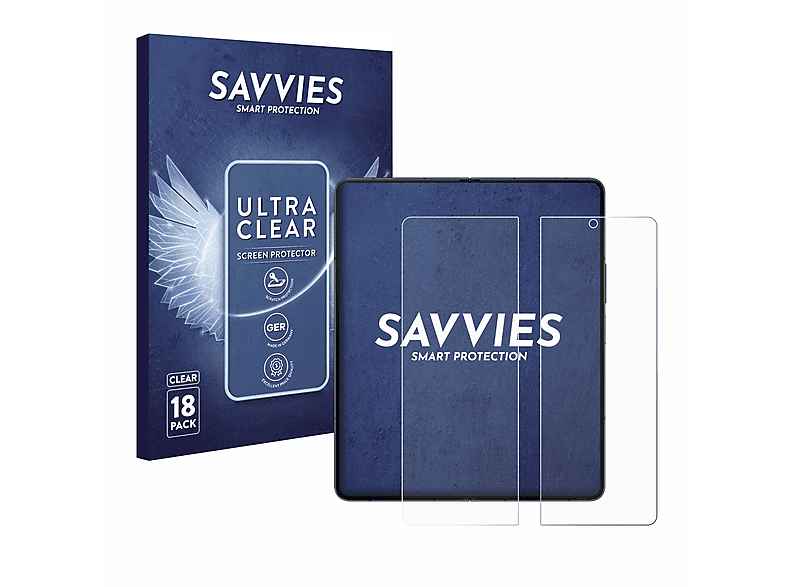 SAVVIES 18x Galaxy Fold Z 5) klare Schutzfolie(für Samsung