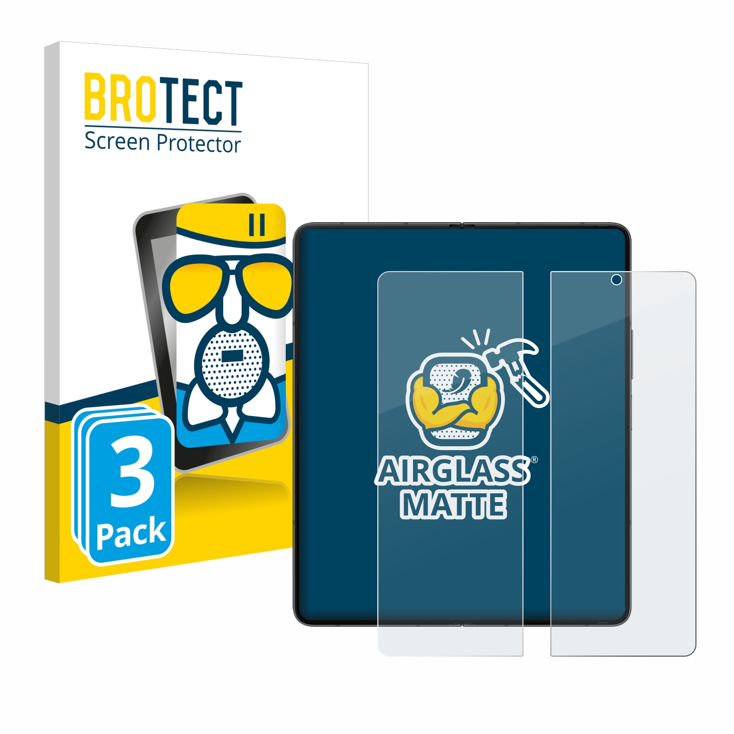 BROTECT 3x Airglass matte Z Fold Schutzfolie(für Samsung 5) Galaxy
