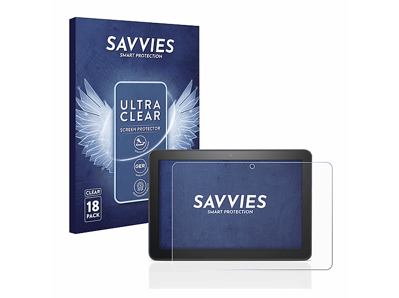 SAVVIES 18x klare Schutzfolie(für Amazon Fire HD 8 2020 (10. Gen.))