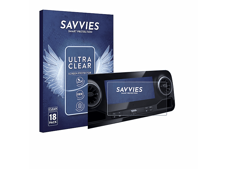 SAVVIES 18x klare Schutzfolie(für Mercedes-Benz Sprinter MBUX 2018 7\