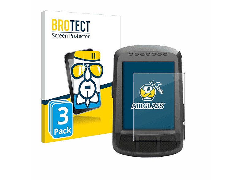 BROTECT 3x Airglass klare Schutzfolie(für Elemnt GPS) Wahoo Bolt