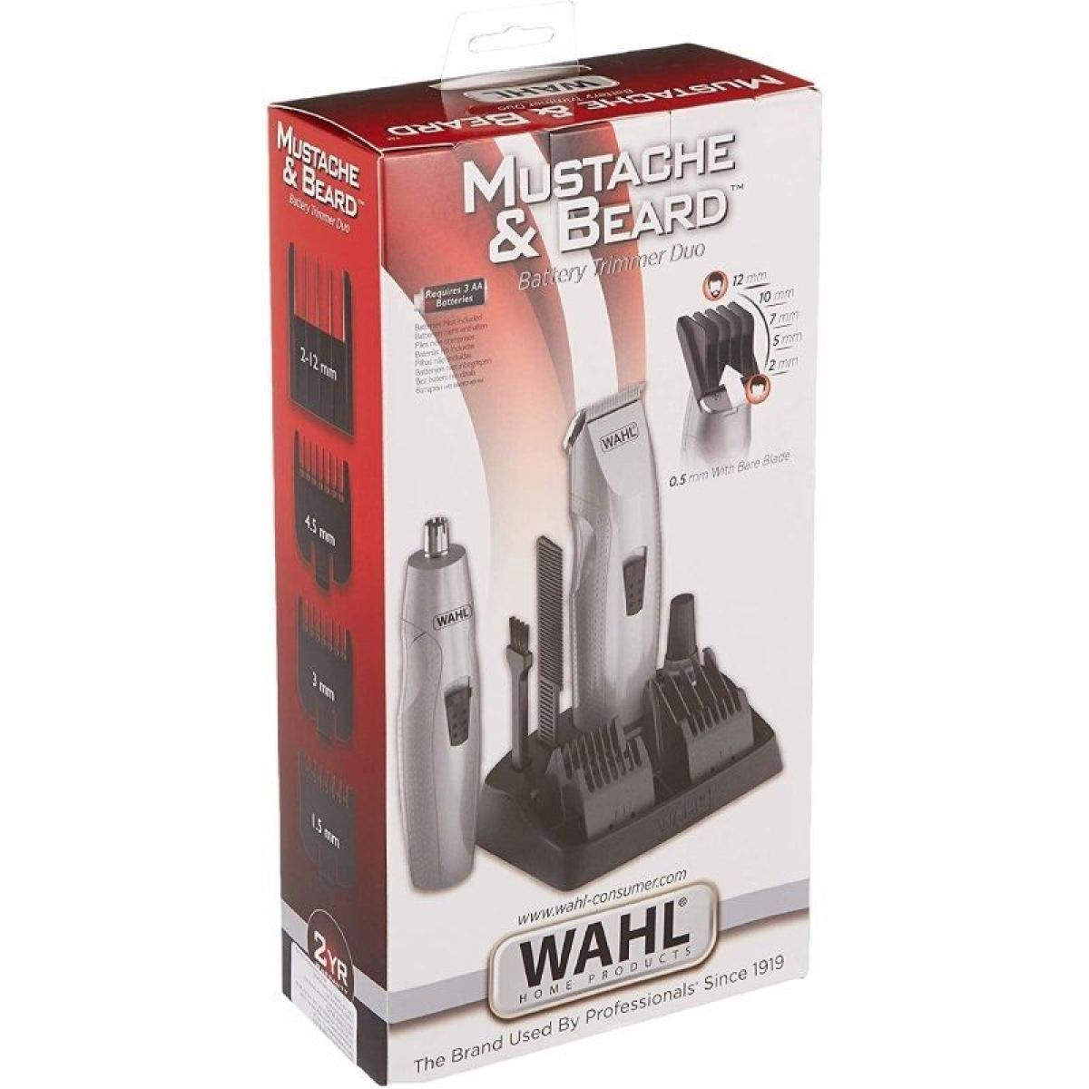Mustache & Beard Trimmer-Kit in einer Box mit Aufsätzen und Zubehör.