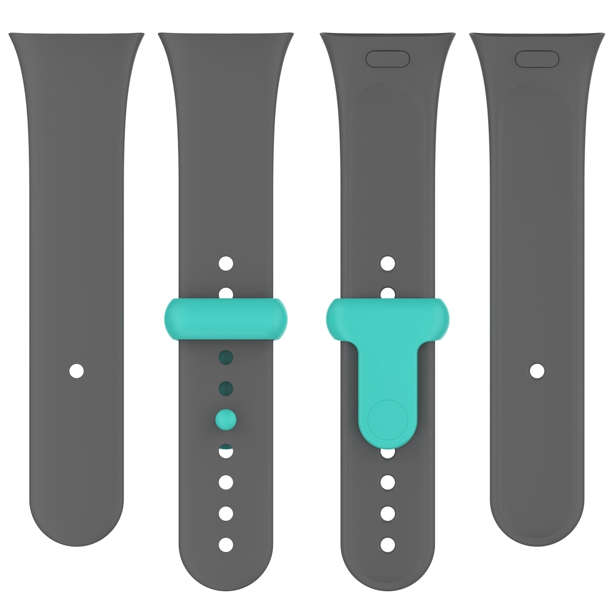 WIGENTO Silikon / Kunststoff Sport Ersatzarmband, Design 3, / Türkis Watch Xiaomi, Grau Redmi Band