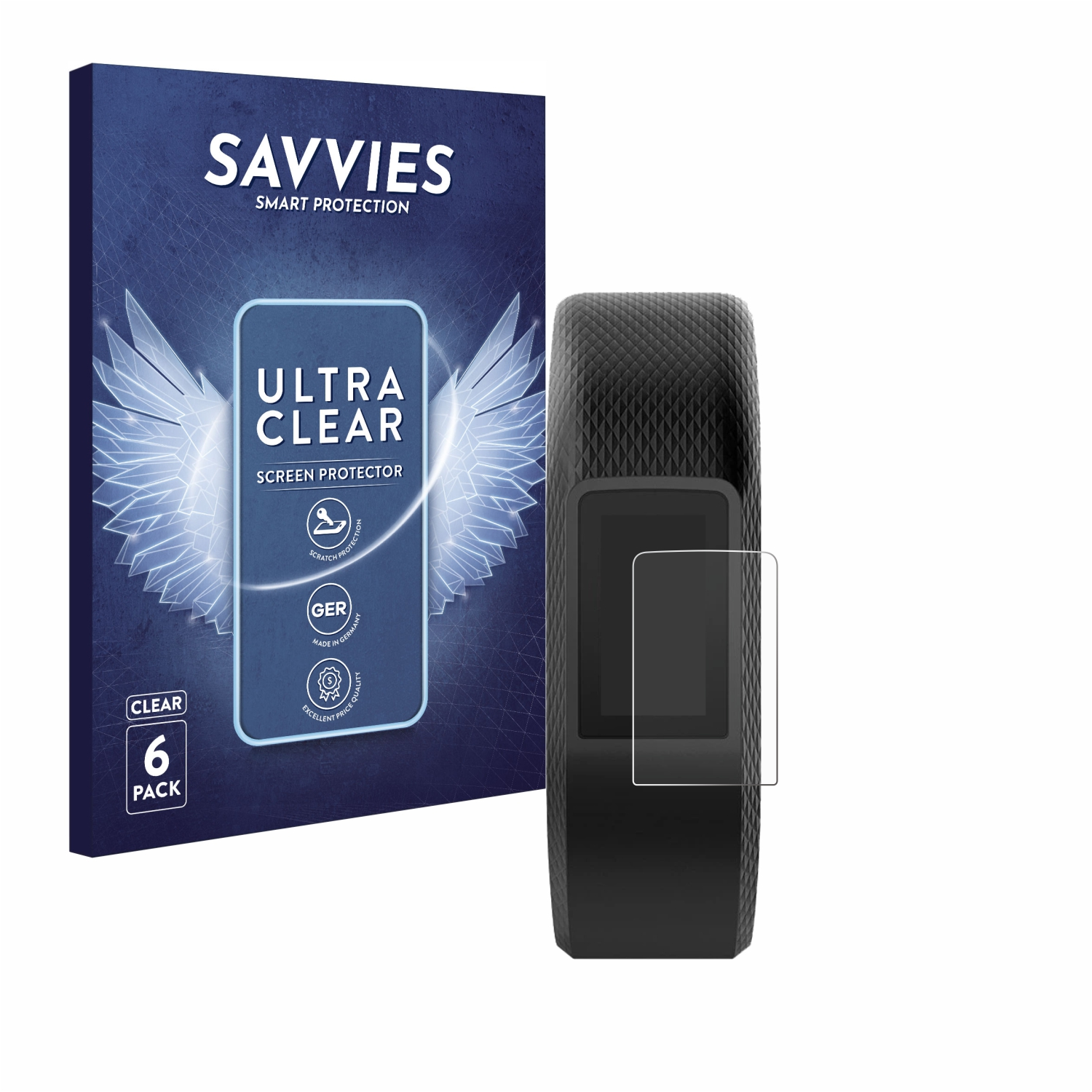 SAVVIES 6x klare Schutzfolie(für Garmin Vivosport)
