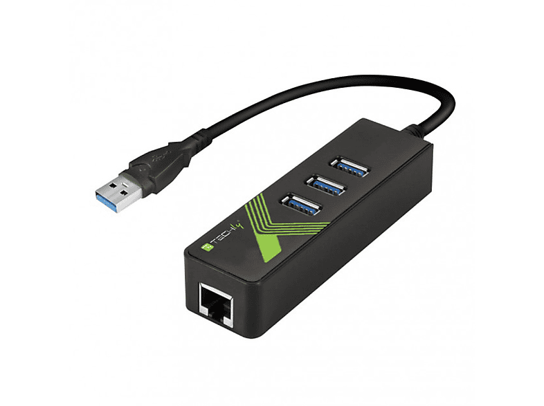 IDATA Schwarz USB-ETGIGA-3U2 Dockingstation, TECHLY