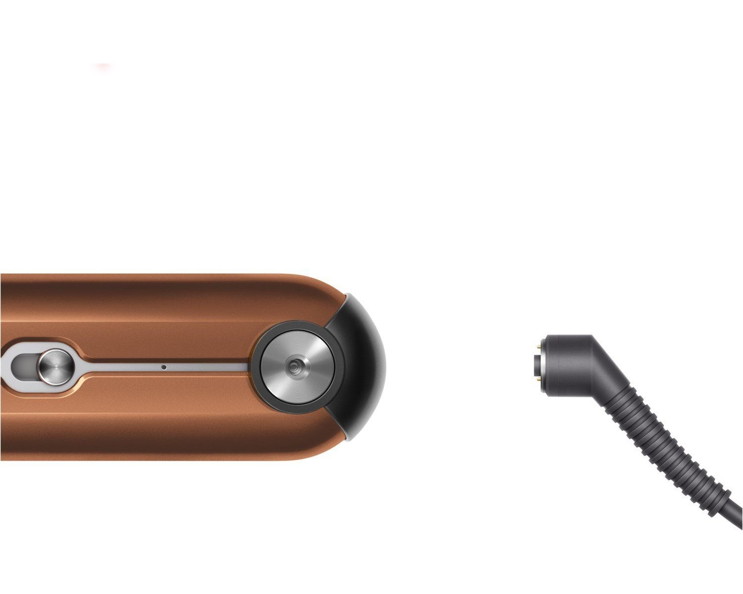 Kupferfarbenes Haarstyling-Tool mit Netzkabel.