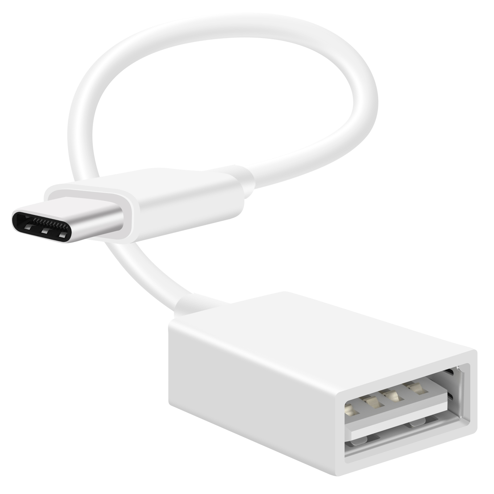 MAX EXCELL USB-C auf USB OTG-Adapter Universal, Weiß Kabeladapter OTG