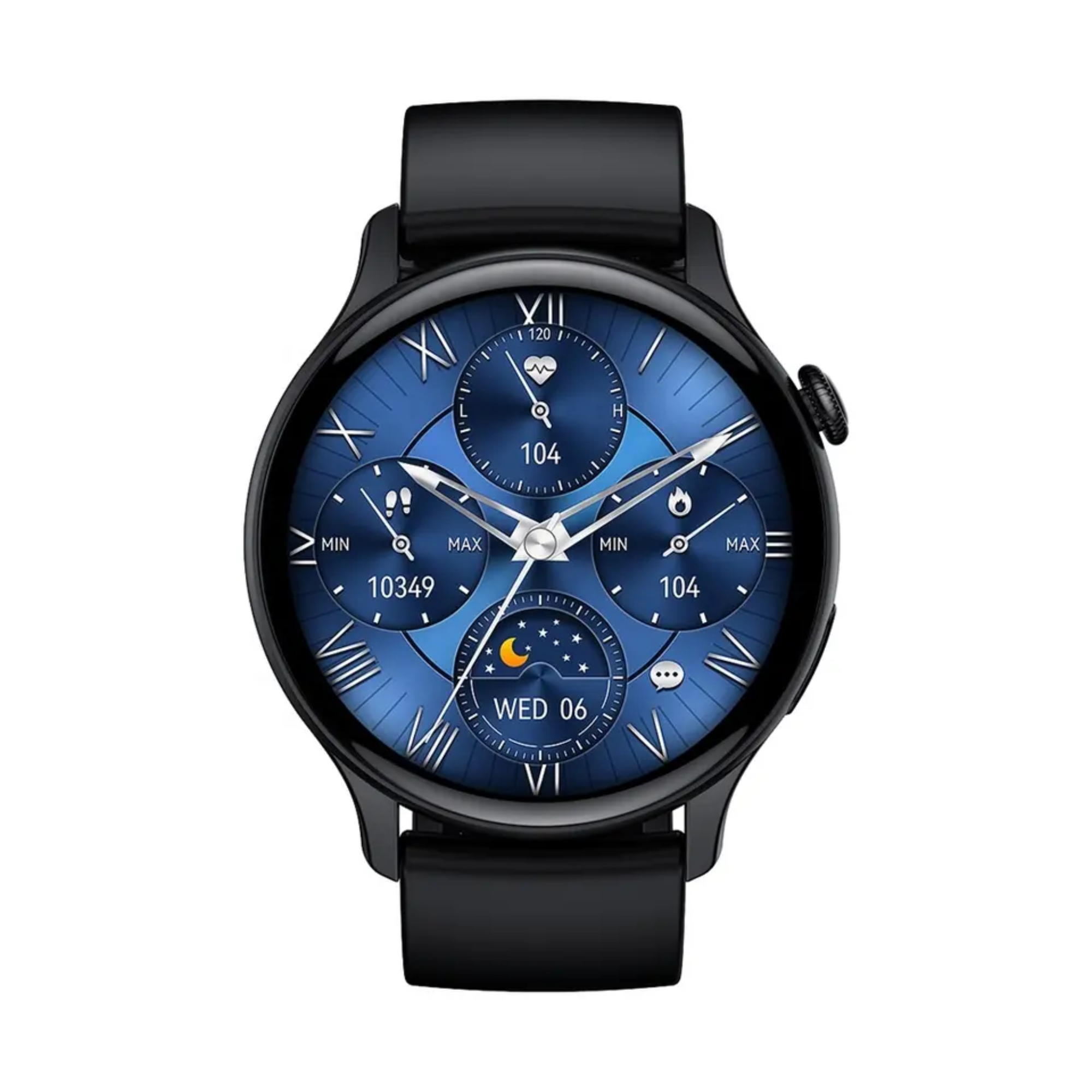 140 MANIKE Schwarz mm, 210 stainless - Smartwatch Silikon, steel HK85