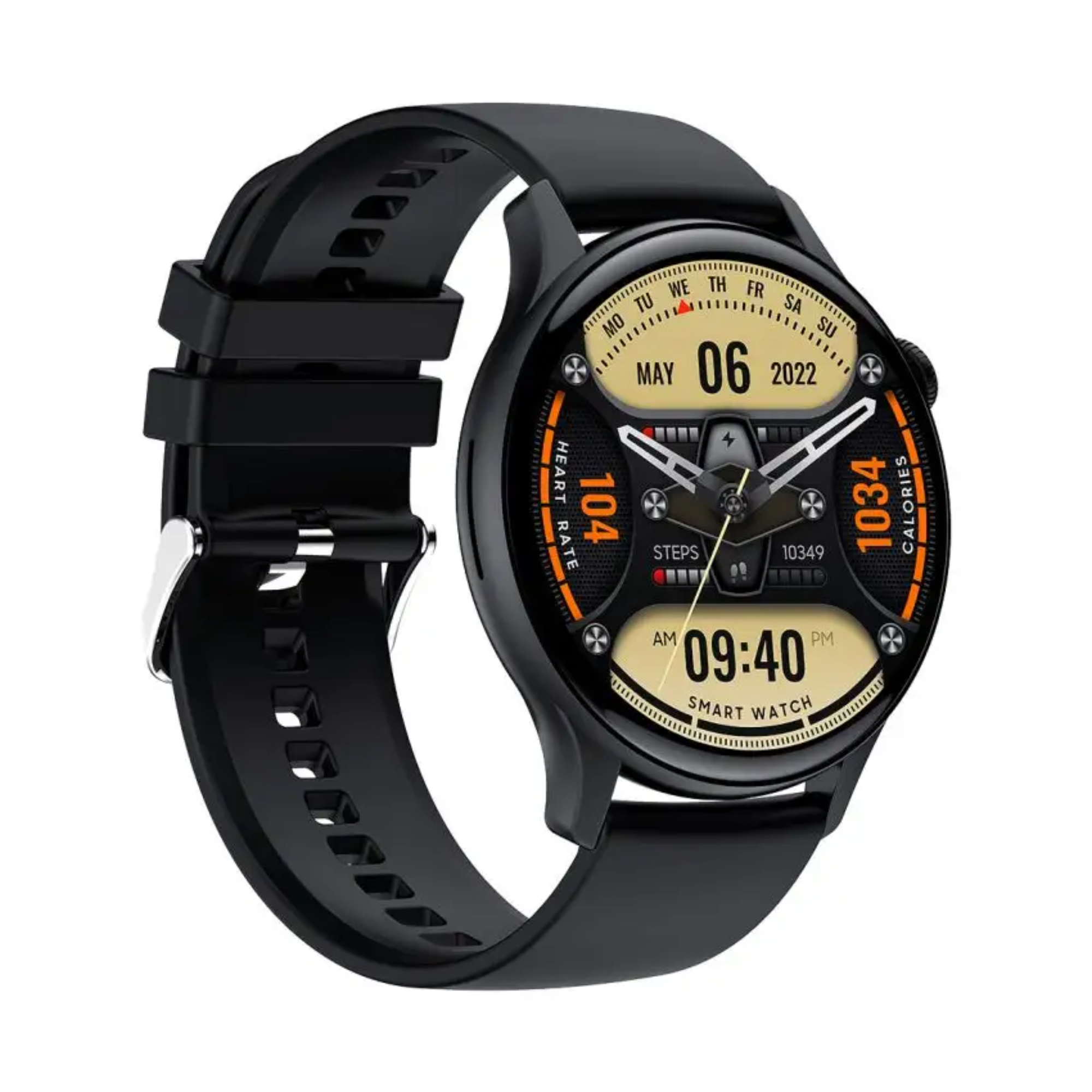 140 MANIKE Schwarz mm, 210 stainless - Smartwatch Silikon, steel HK85