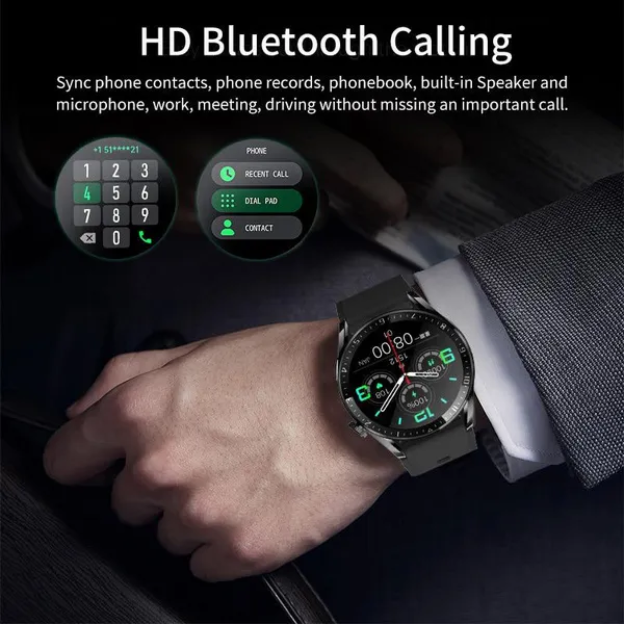 210 Smartwatch Schwarz 140 - mm, Silikon, steel MANIKE stainless HK85