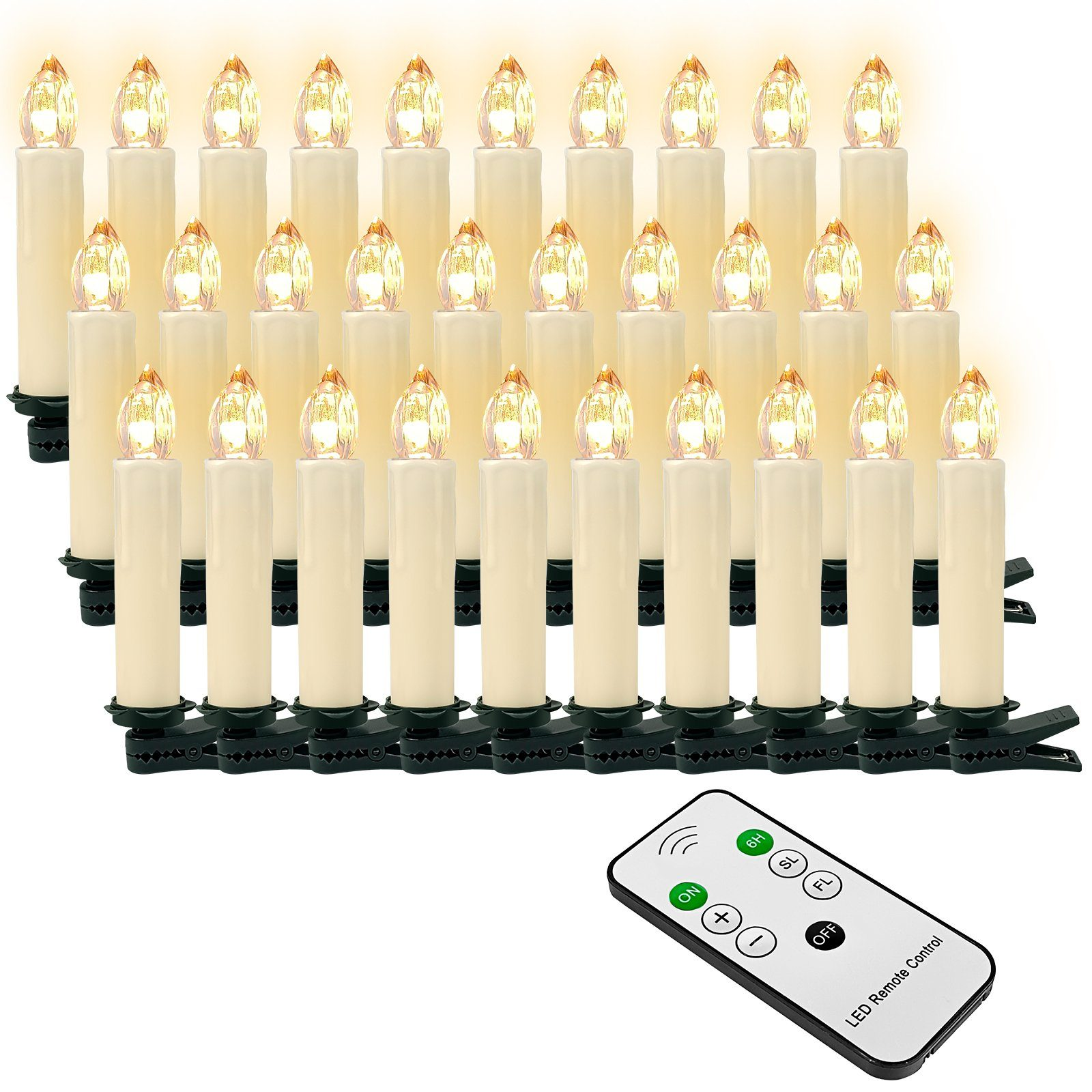 LED Beige kabellose 10 GOTOLL LED-Kerze Weihnachtskerzen, Creme CH010-B