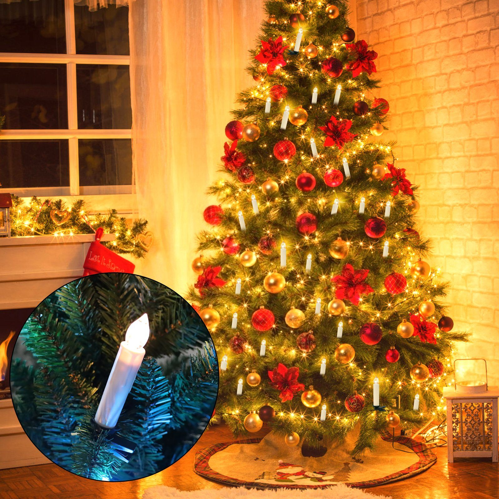 kabellose Beige GOTOLL Creme LED Weihnachtskerzen, LED-Kerze 10 CH010-B
