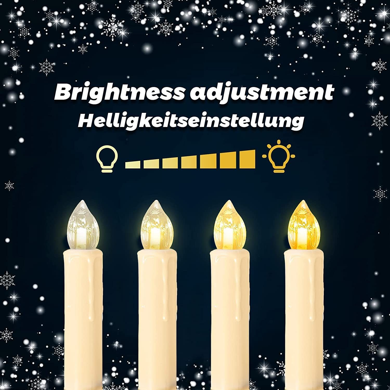 GOTOLL CH030-B 30 Beige kabellose Creme Weihnachtskerzen, LED LED-Kerze