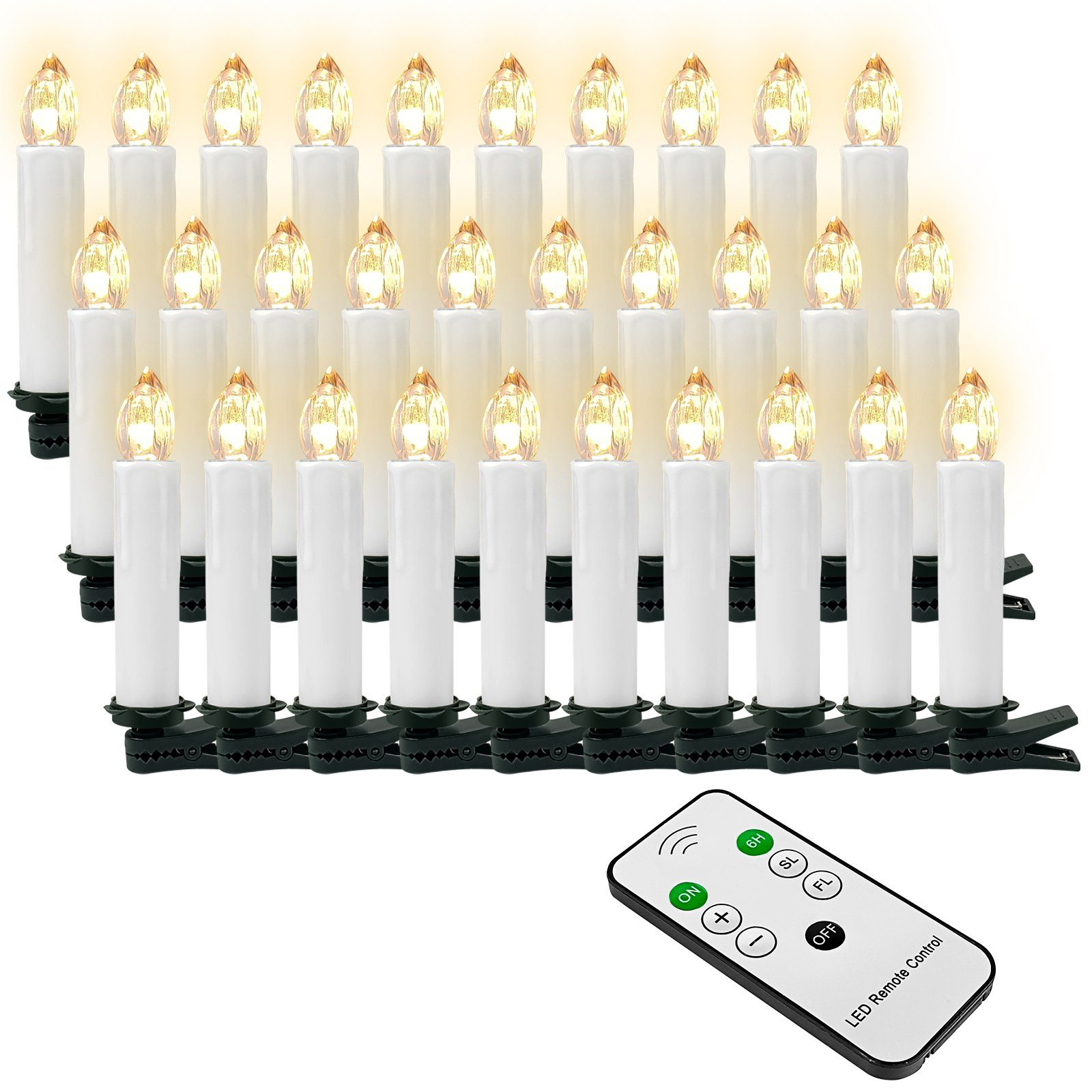 Weiß kabellose LED-Kerze 40 CH040-WE Weihnachtskerzen, OZAVO Weiß LED