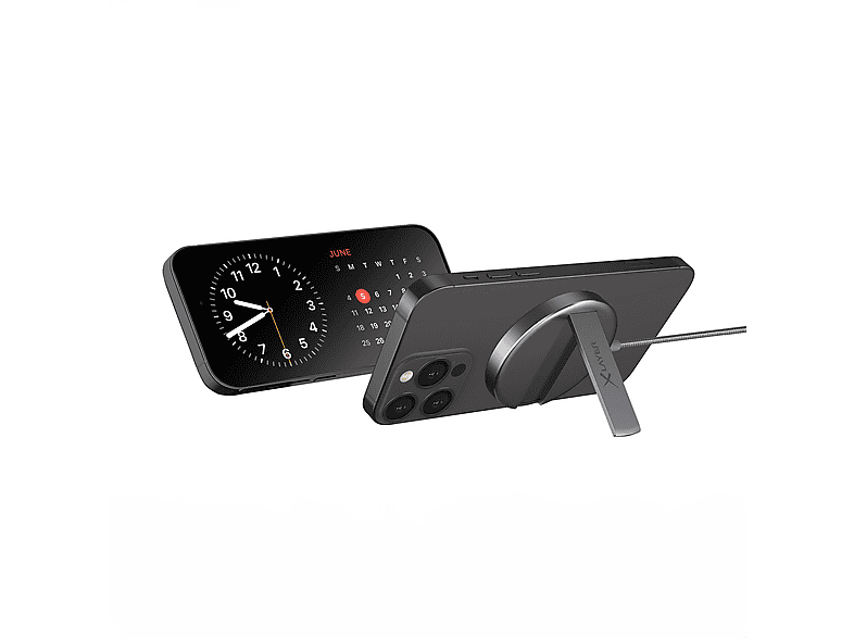 XLAYER MagFix Pro Magsafe StandBy iOS 17 Ladegerät Apple, Spacegrey ...