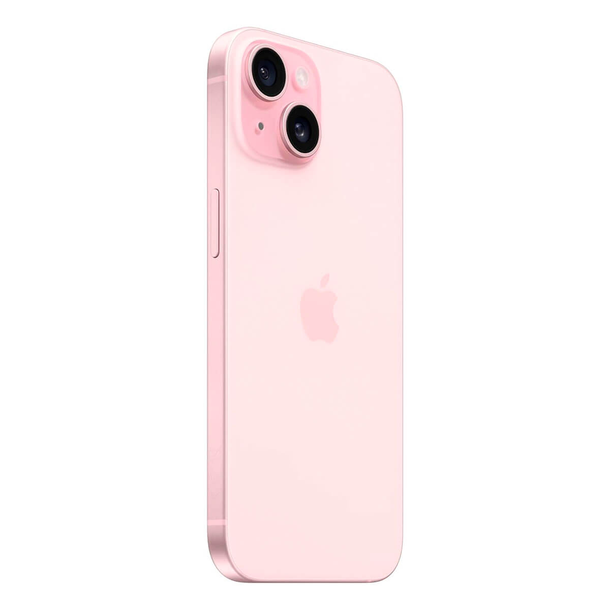 Różowy iPhone 14 z tyłu, prezentujący moduł aparatu i logo Apple.