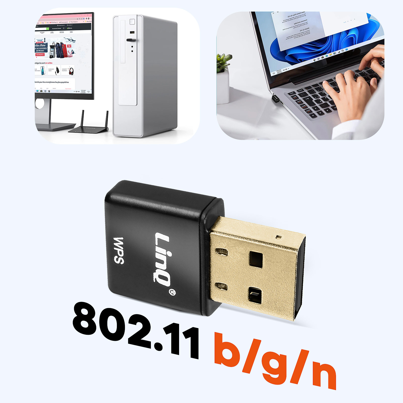 LINQ WiFi 300Mbps Adapter USB-Stick WiFi